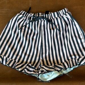 SHEIN Black and White Striped Pajama Shorts